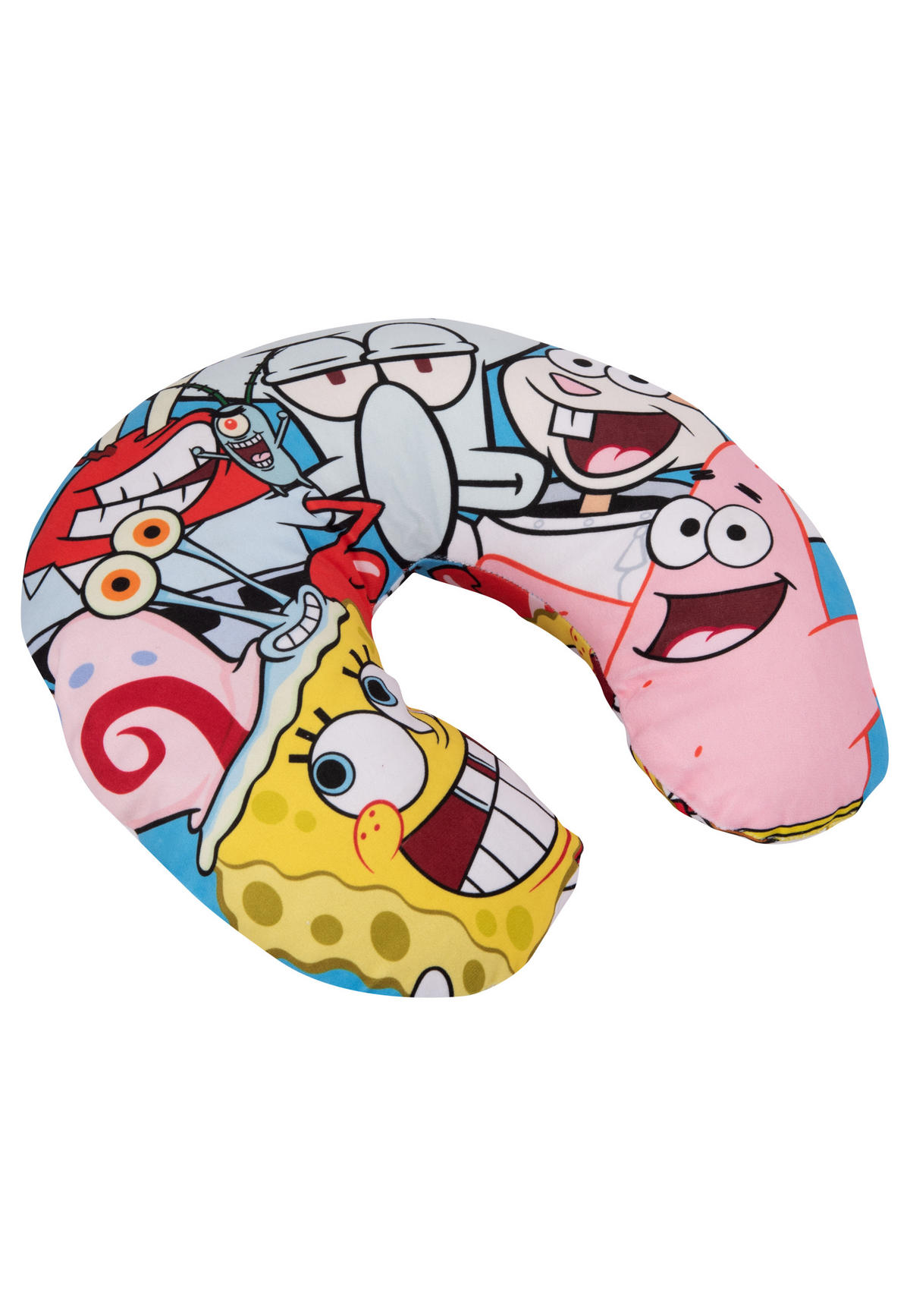NACKENKISSEN Spongebob Schwammkopf Mehrfarbig 35 x 30 cm - Multicolor, Textil (35/30cm)