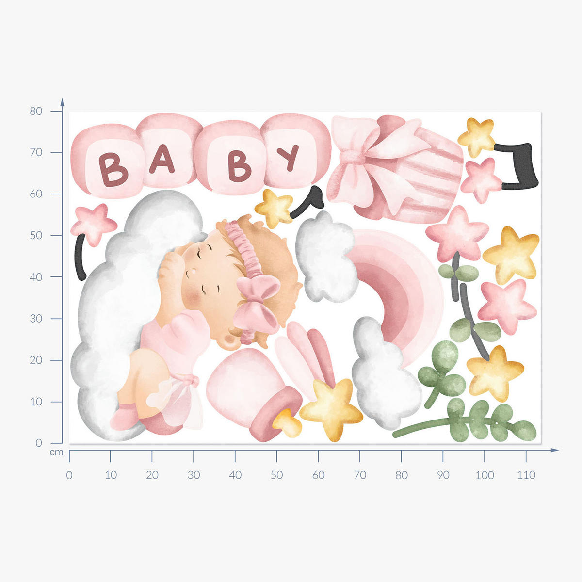 WANDAUFKLEBER 80x114cm - Kinderdekorationen für - Multicolor, Kunststoff (80/114/0.1cm) - Wallfluent