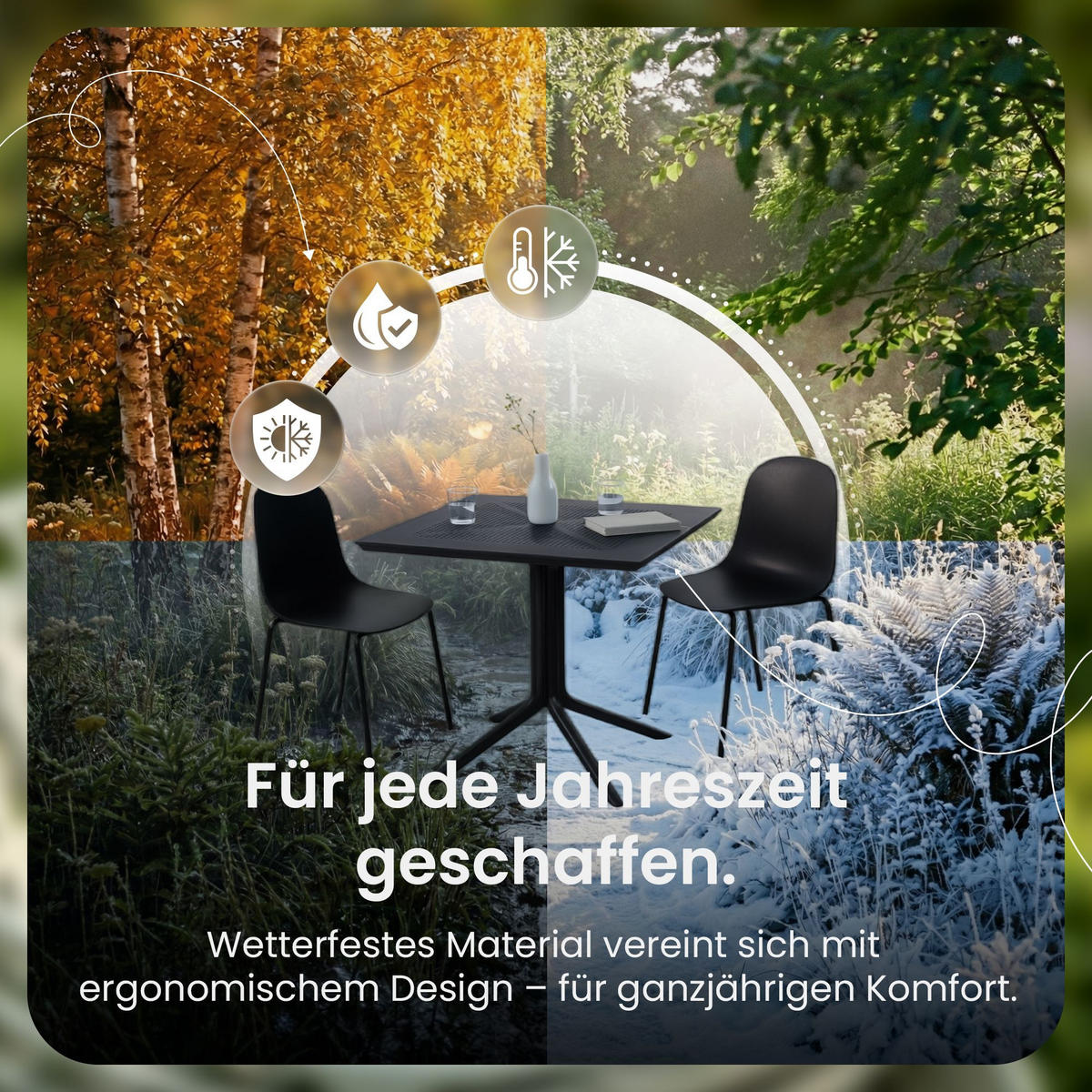 GARTENSITZGRUPPE 2 Kunststoff Schwarz - Schwarz, Kunststoff - CLP