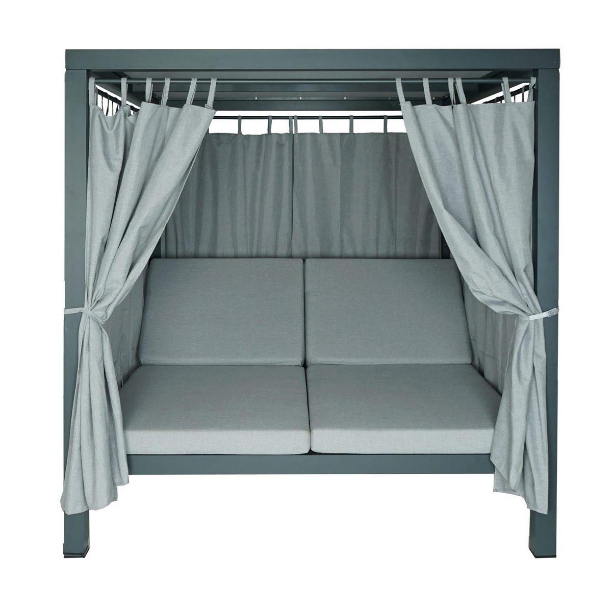 LOUNGE-GARTENLIEGE Grau - Grau, Metall (205/208/190cm) - MCW