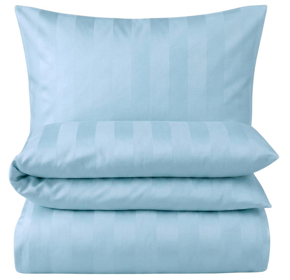 DAMAST-BETTWÄSCHE 155x220 Blau gestreift Bettbezug aus 100% Baumwolle - Made in Germany - Blau, Textil (155/220cm) - Carpe Sonno