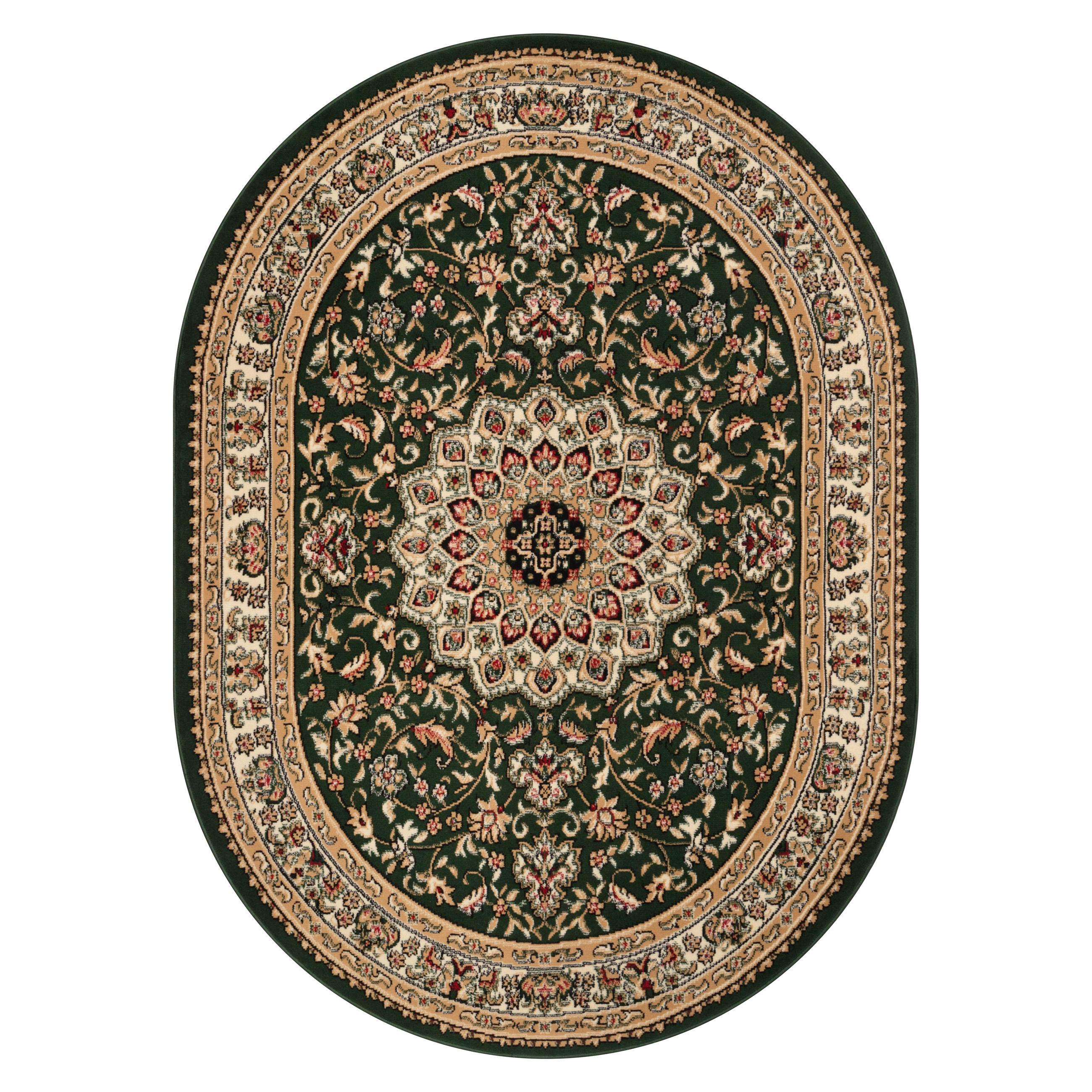 TEPPICH ATLAS oval grün orientalisch 80/150 cm - Grün, Textil (80/150cm) - Tapiso