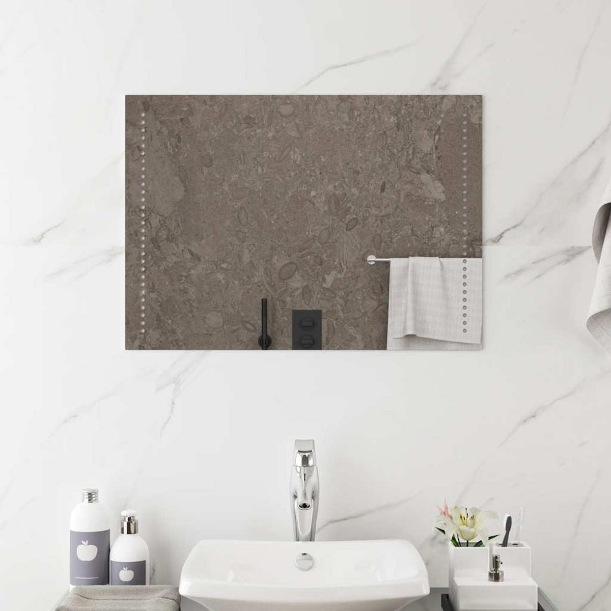 LED-BADSPIEGEL 70x50 cm - Transparent, Glas (50/50/70cm) - furnicato
