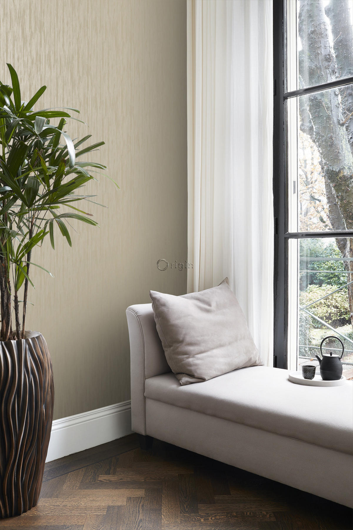 TAPETE feine Streifen 53 cm x 10.05 m - Braun, Papier (53/1000cm) - Origin Wallcoverings