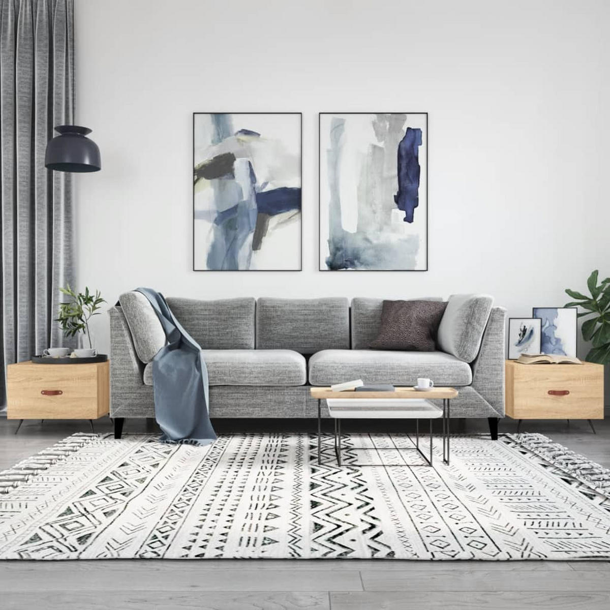 COUCHTISCHE 2 Stk. Sonoma-Eiche 50x50x40 cm Holzwerkstoff - Braun, Holzwerkstoff (50/50/40cm) - furnicato