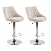 BARHOCKER Lazio 2er Set 83-104x46x49 cm creme - Creme, Textil (46/83/49cm) - furnicato