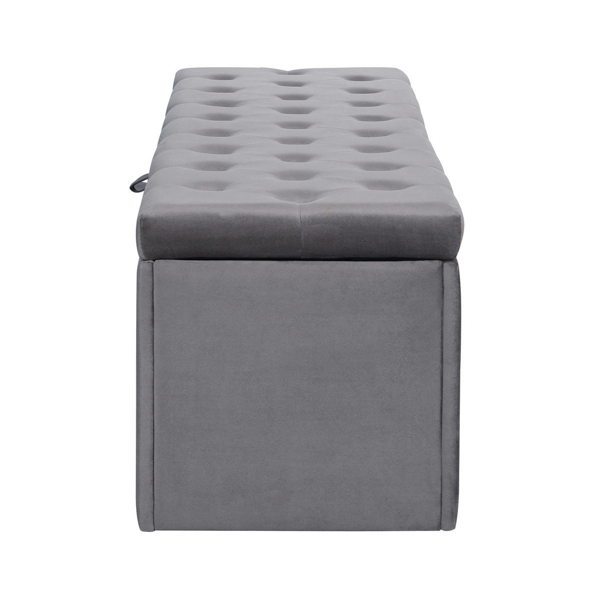 POLSTERBANK 138/41/42 cm mit Stauraum und Samtbezug, Grau - Grau, Textil - Redom