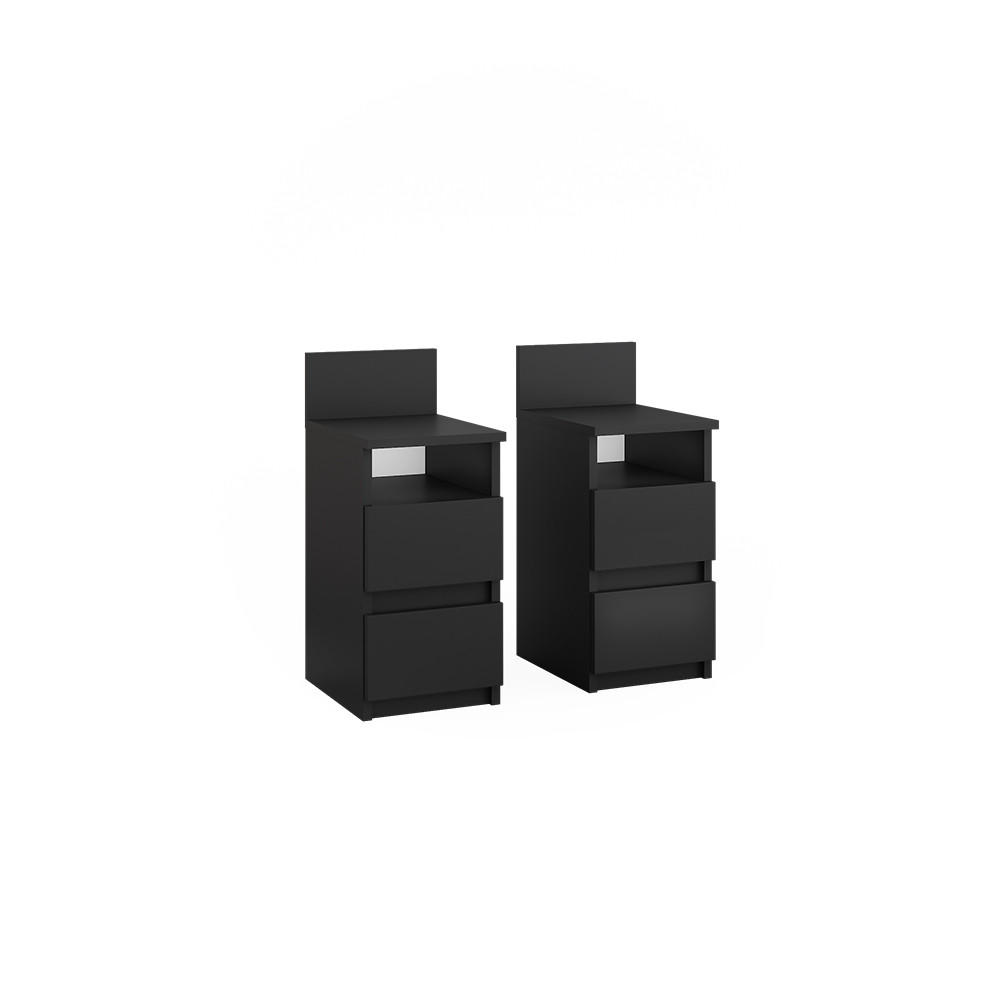 NACHTTISCH Monty Schwarz 25 x 59.1 cm 2er Set - Schwarz, Holzwerkstoff (25/59.1/32.3cm) - Vicco