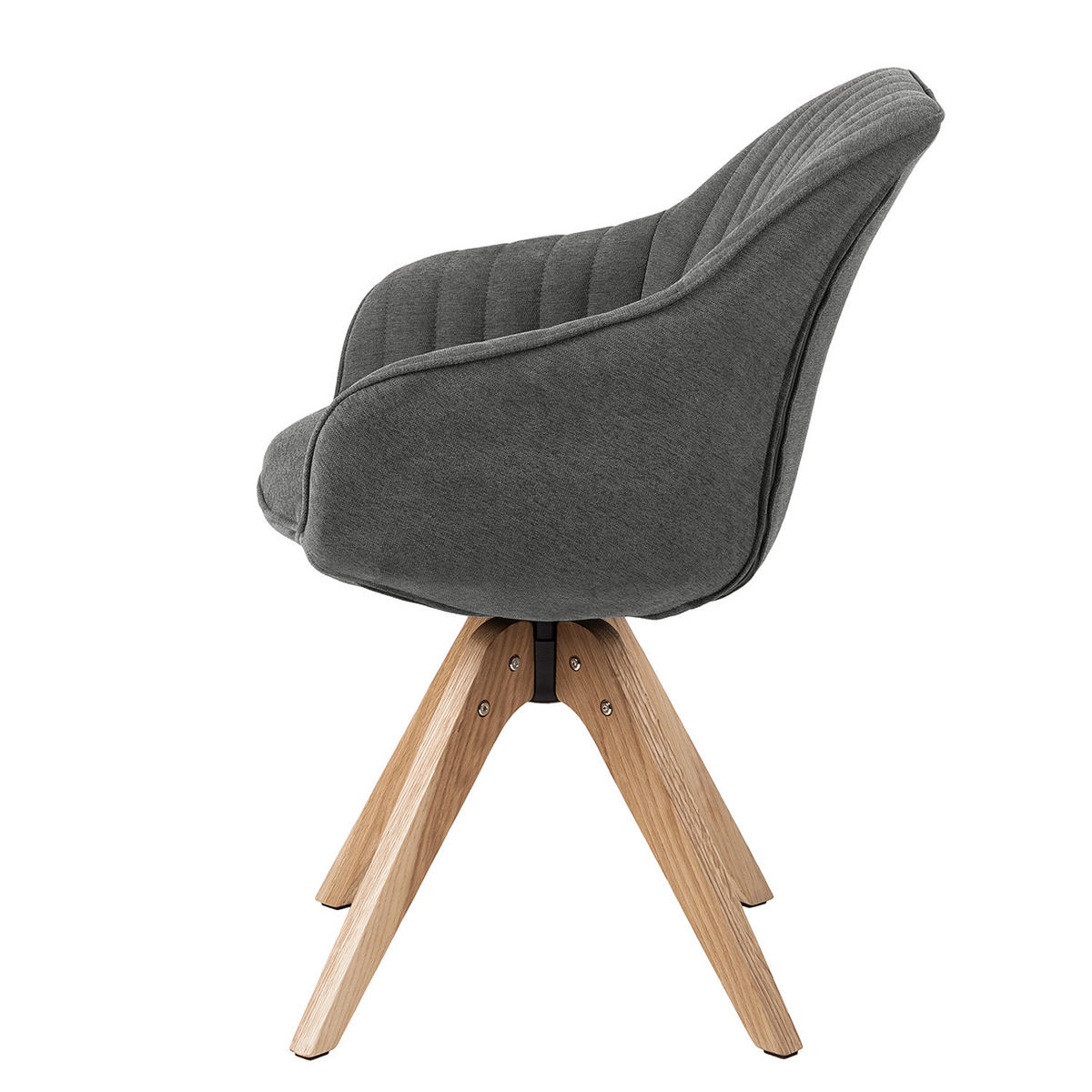 ARMLEHNENSTUHL - Drehbar - Dunkelgrau, Holz/Textil (60/83/65cm) - home24