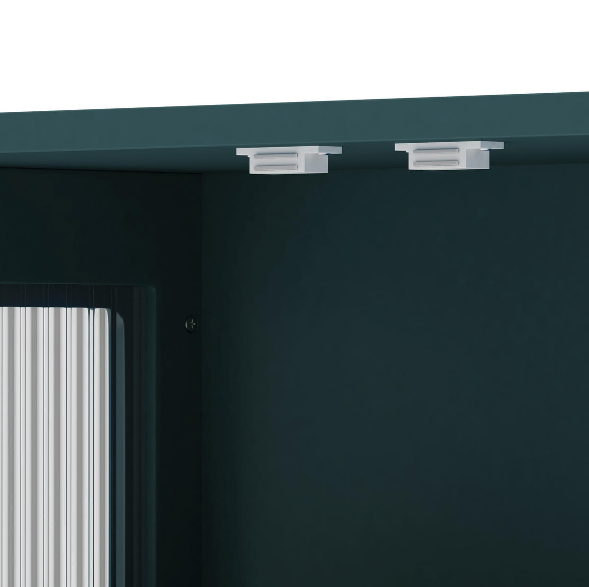 KÜCHENOBERSCHRANK 88/26/82,5 cm aus MDF mit Riffelglas und Handtuchhalter Dunkelgrün - Dunkelgrün, Holzwerkstoff (88/82.5/26cm) - Modenvie