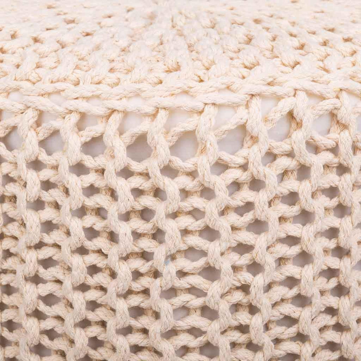 HOCKER aus Holz und Baumwolle, 32x40cm - Beige, Holzwerkstoff (32/40/32cm) - Wanderlust