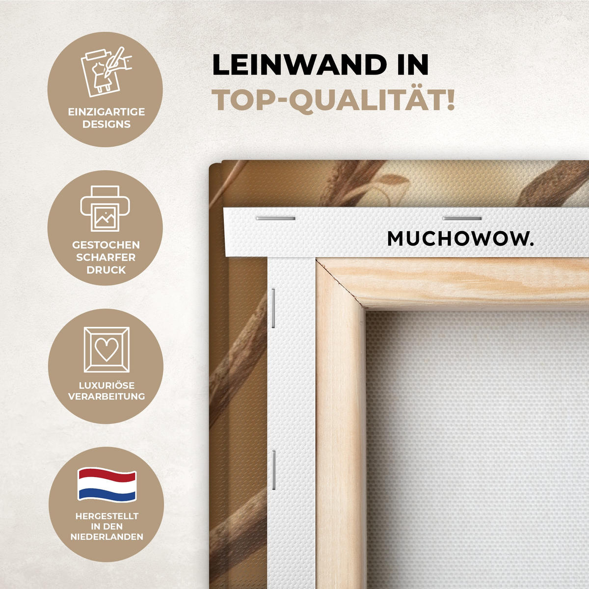 LEINWANDBILD Beige - Osterkuchen - Eier Deko Groß 90x90 cm - Beige, Textil (90/90cm) - MuchoWow