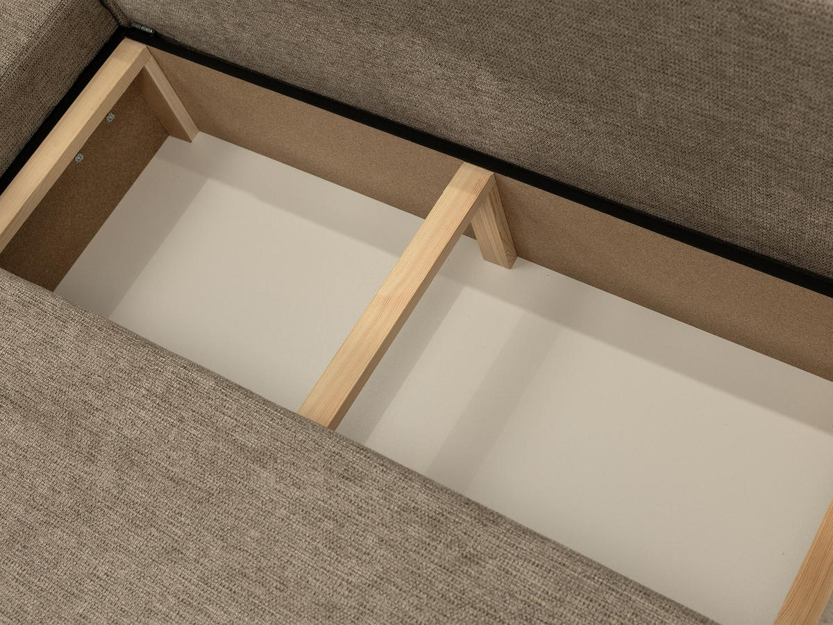 ECKSOFA Piano - Creme/Schwarz, Holz/Kunststoff (274/145cm) - MIRJAN24