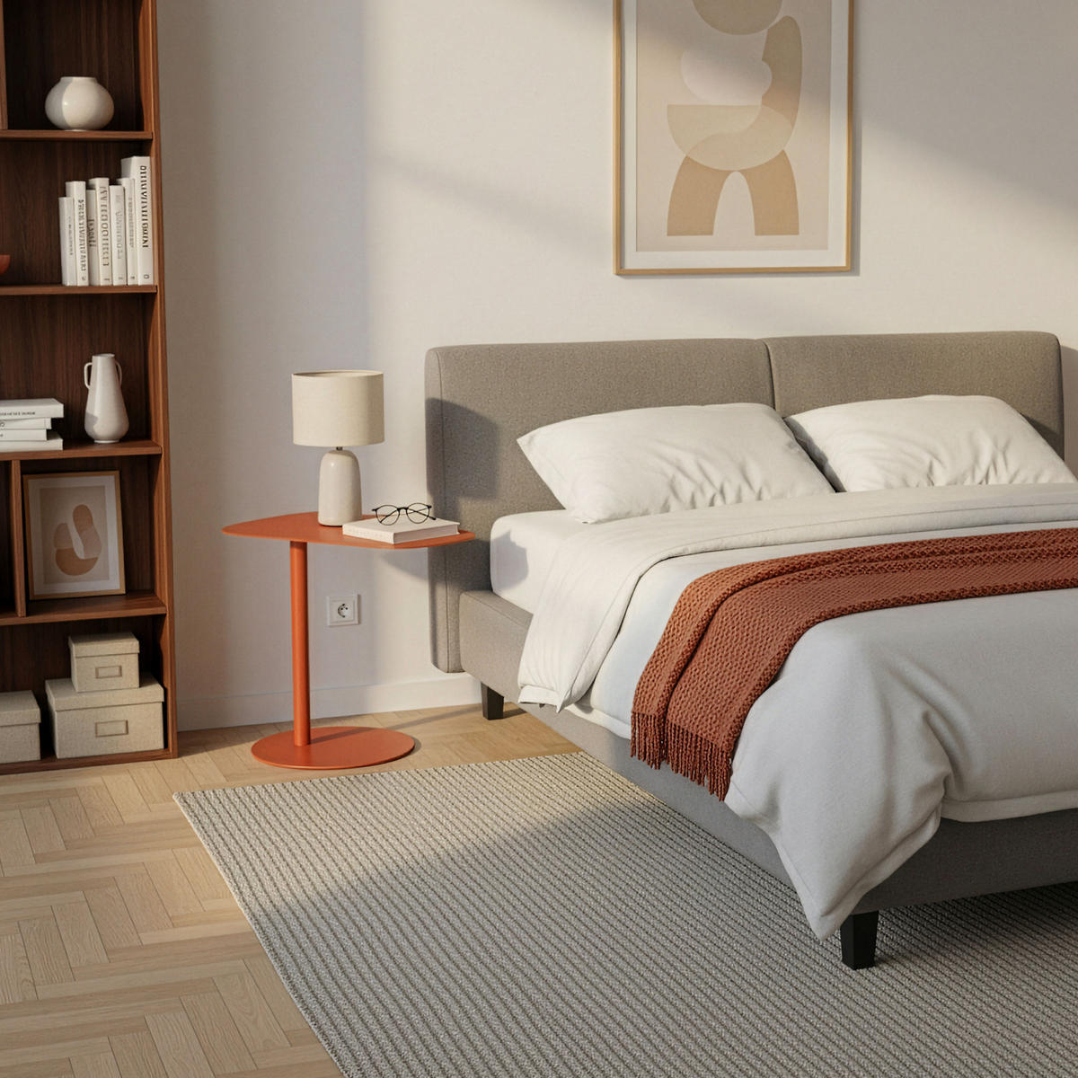 BEISTELLTISCH Nastätten - Dunkelbraun, Metall (38/50/50cm) - [en.casa]