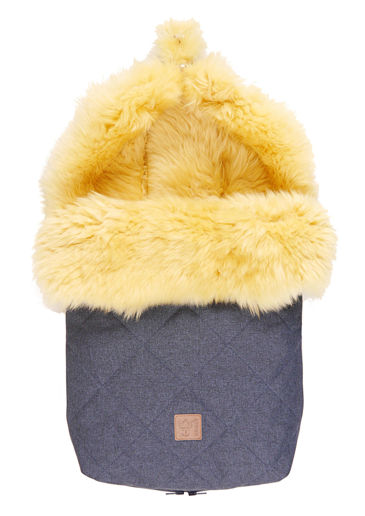 LAMMFELL-FUSSSACK Nelly, medizin, navy melange - Blau, Fell (46/8/88cm) - Kaiserbaby