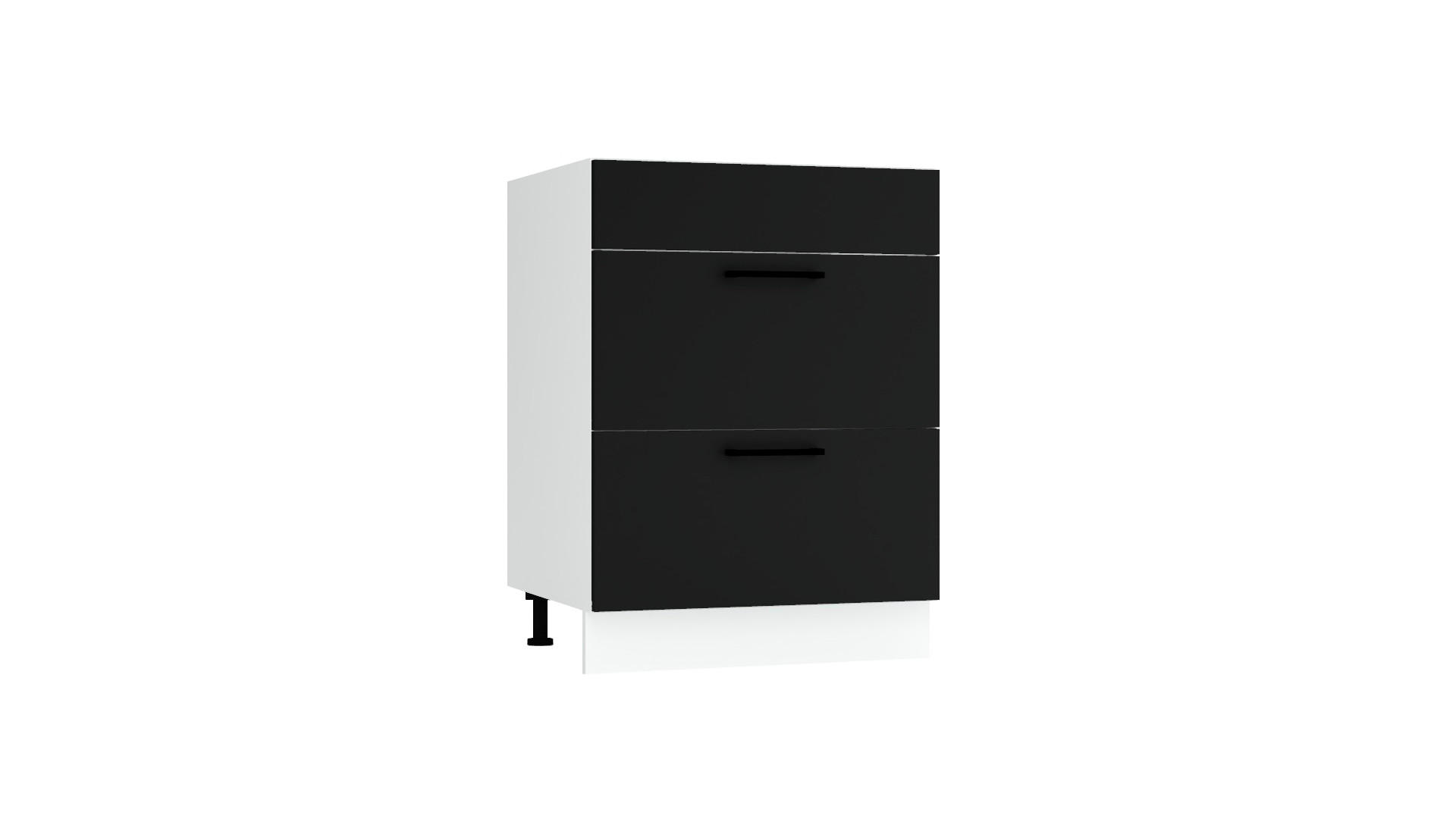UNTERSCHRANK D60PC S/2 - Morvex - Stilvolles Design - Schwarz, Holz/Metall (60/82/52.4cm) - ROYAL24_MARKT
