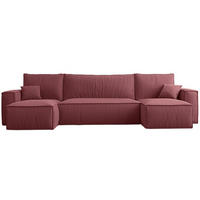 WOHNLANDSCHAFT Scarlo Dunkelrosa Cordbezug - Dunkelrosa/Schwarz, Kunststoff/Textil (244/83/145cm) - Selsey