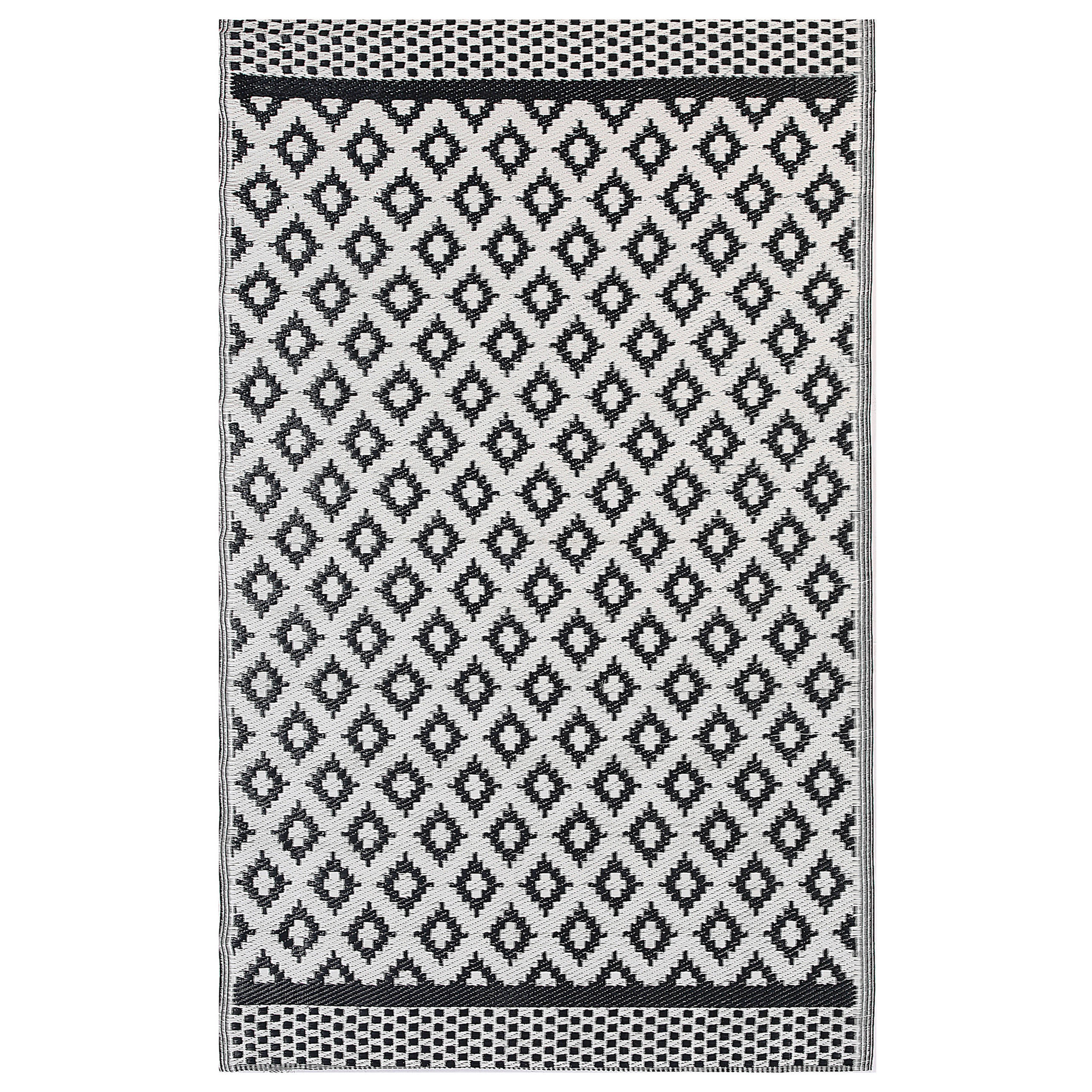 OUTDOORTEPPICH Thane 180/120 cm - Schwarz/Weiß, Kunststoff (120/180cm) - Beliani
