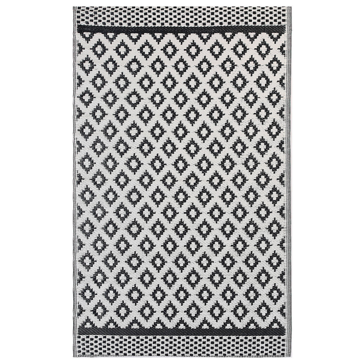 OUTDOORTEPPICH Thane 180/120 cm - Schwarz/Weiß, Kunststoff (120/180cm) - Beliani