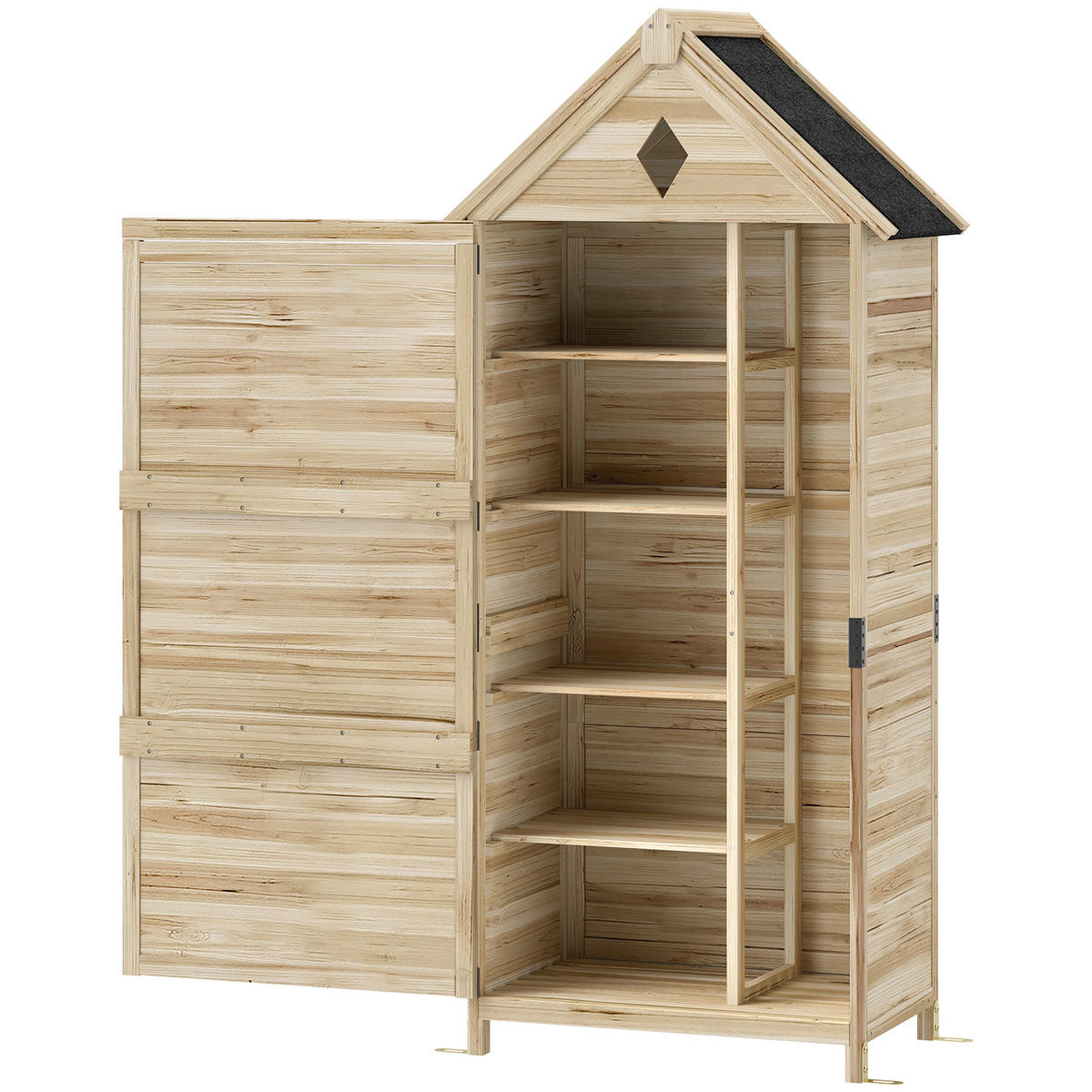 GARTENSCHUPPEN DE-09234 Hellbraun - Naturfarben, Holz (49/170/80cm) - ComfortXL