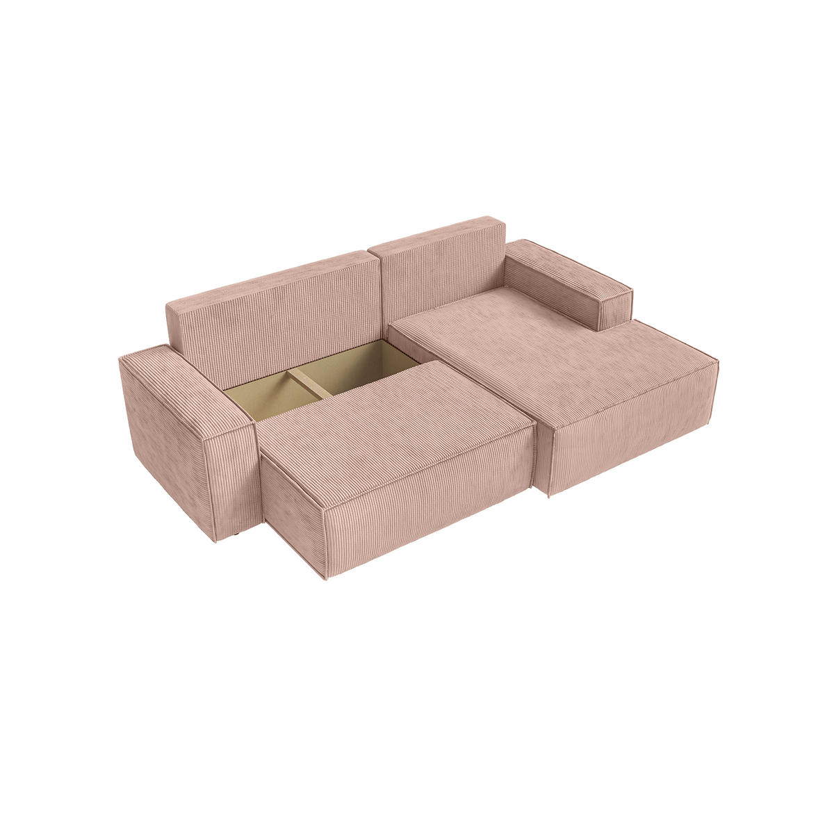 ECKSOFA Kokko mit Schlaffunktion, Hellrosa - Pink, Textil (267/167cm) - Fedve