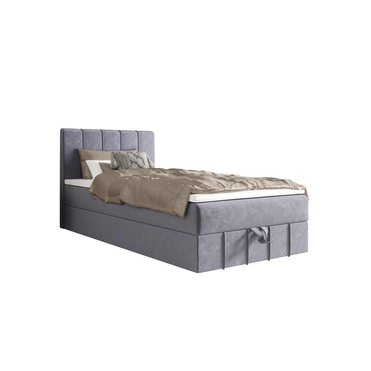 BOXBETT BAHAMA 90x200 Monolith 70, mit Matratze H3 und Topper, Hellblau - Hellblau, Holz/Kunststoff (90/200cm) - Bedante