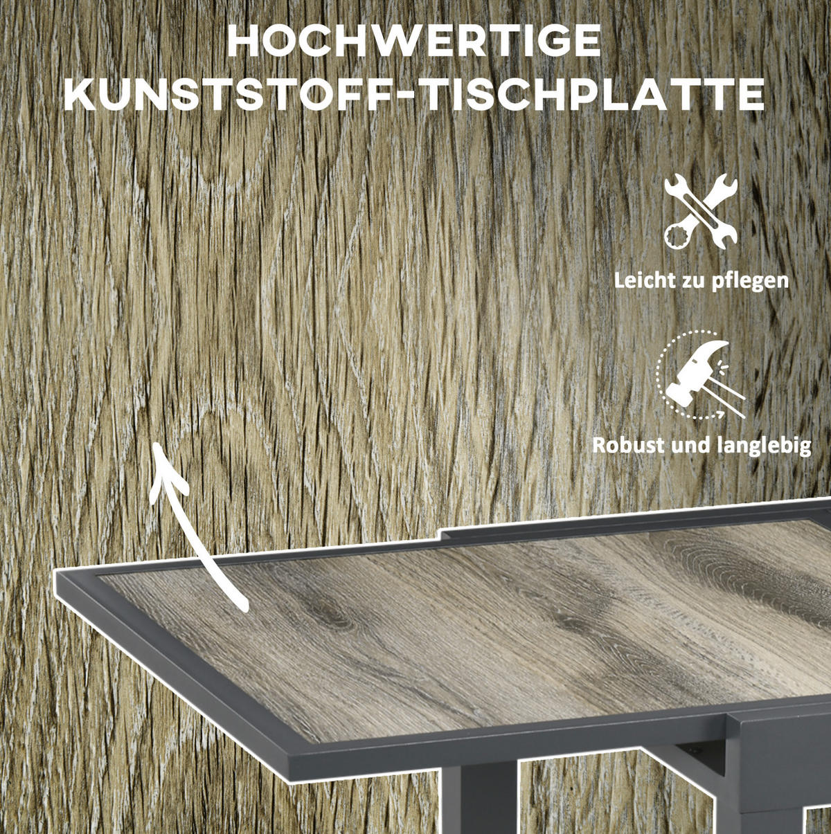 GARTENTISCH aus Aluminium 80/160x80x75 cm Beige mit ausziehbarer Tischplatte - Beige, Metall (160/80/75cm) - Modfu