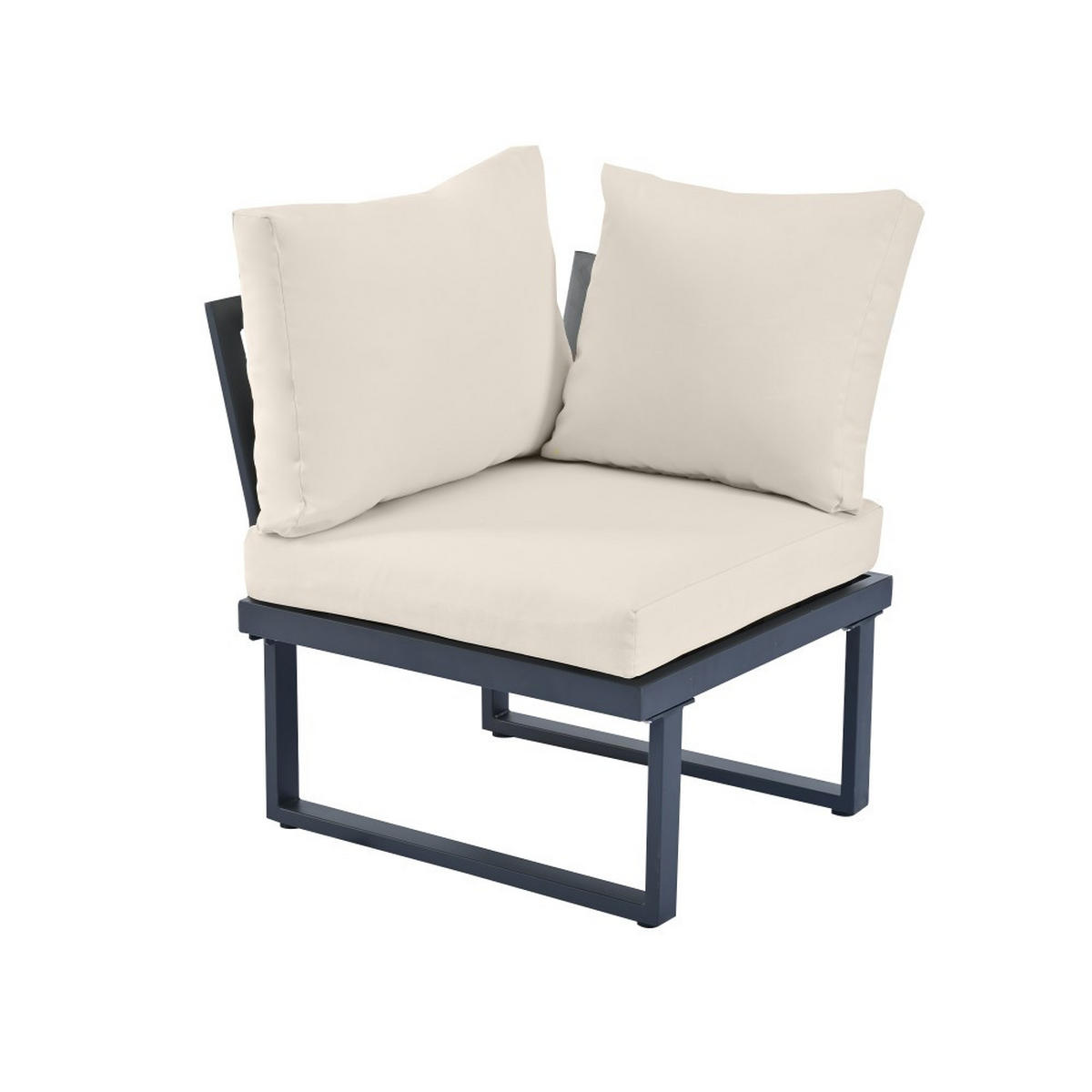 LOUNGEGARNITUR verzinktes Stahlrohr，mit Couchtisch, Beige + Grau - Beige, Textil - KOMHTOM