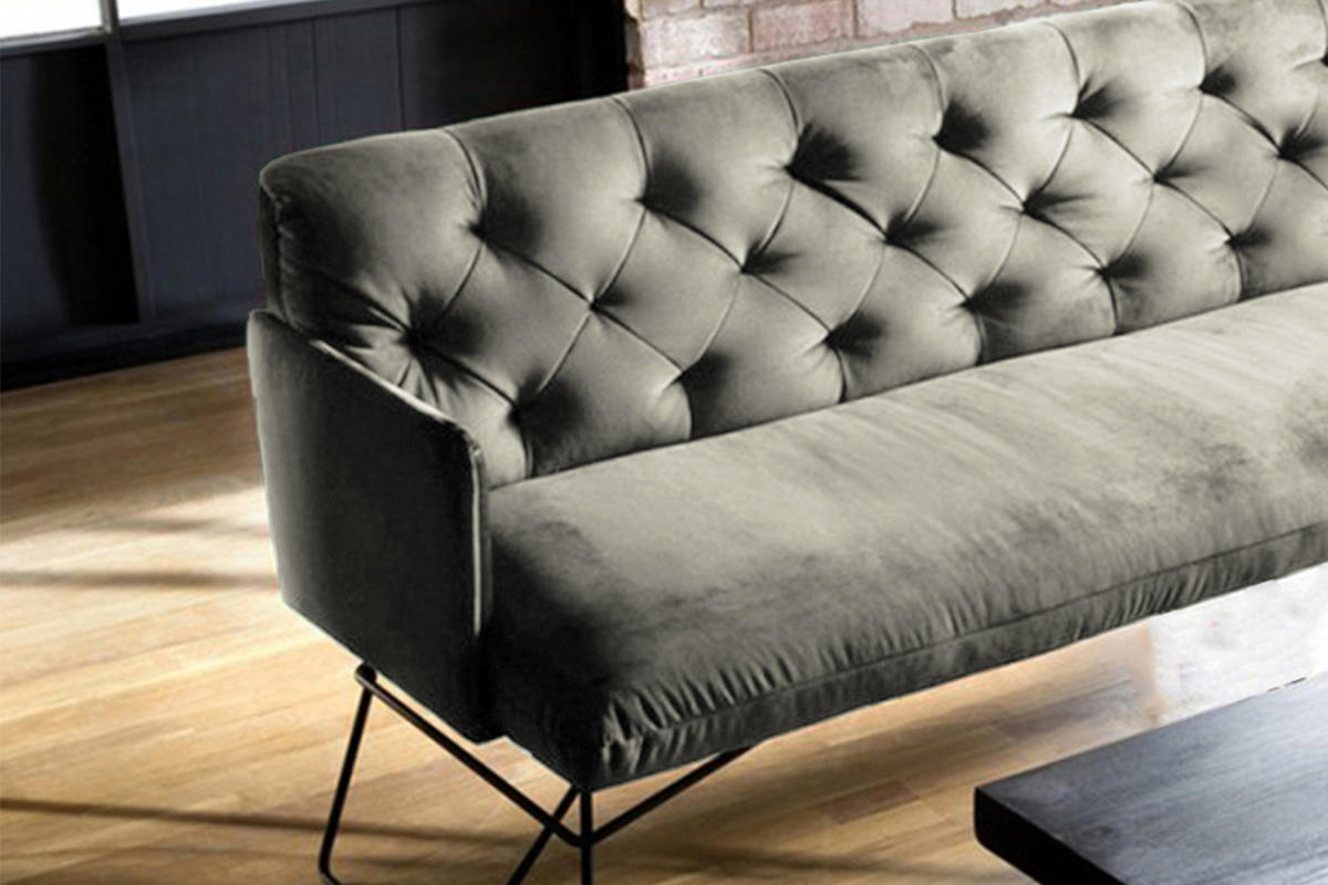 ESSZIMMERBANK CHARME Silber Velvet - Silberfarben, Textil (206/85/68cm) - KAWOLA