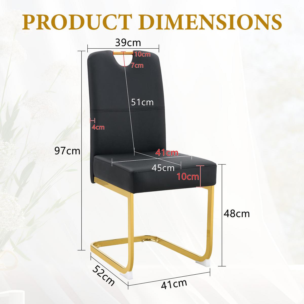 SCHWINGSTUHL DE-36779 2er-Set mit Federkernpolsterung und ergonomischem Design Schwarz - Goldfarben/Schwarz, Metall (43/97/56cm) - ComfortXL