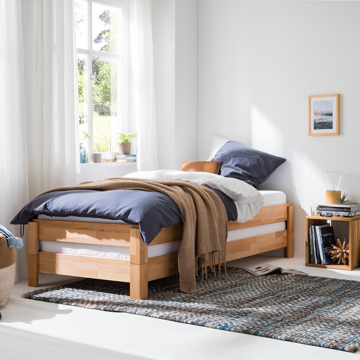 STAPELBETT - Buche massiv - 2er-Set - Buchefarben, Holz (90/200cm) - home24