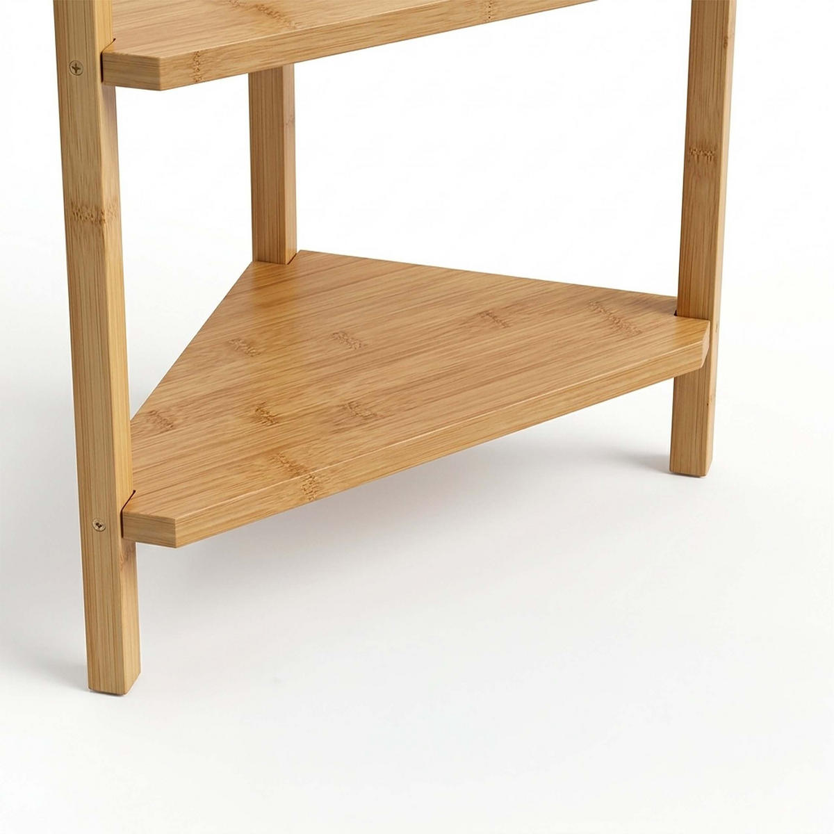 ECKREGAL Natur-Weiß 3 Ablagen Bambus MDF - Weiß, Holz/Holzwerkstoff (46/60/25cm) - Relaxdays
