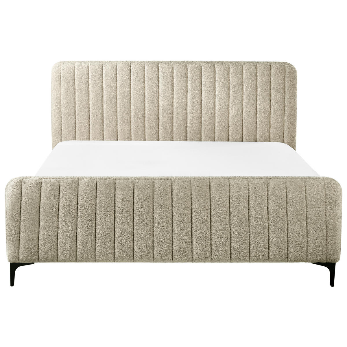 POLSTERBETT mit Lattenrost 160x200 cm Beige Lunan - Beige, Textil (160/200cm) - Beliani