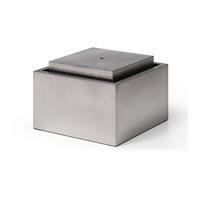 AUSSENBRUNNEN aus Edelstahl - H 34 cm - Silberfarben - TILAPIA - Silberfarben, Metall (50/50/34cm) - Vente-Unique