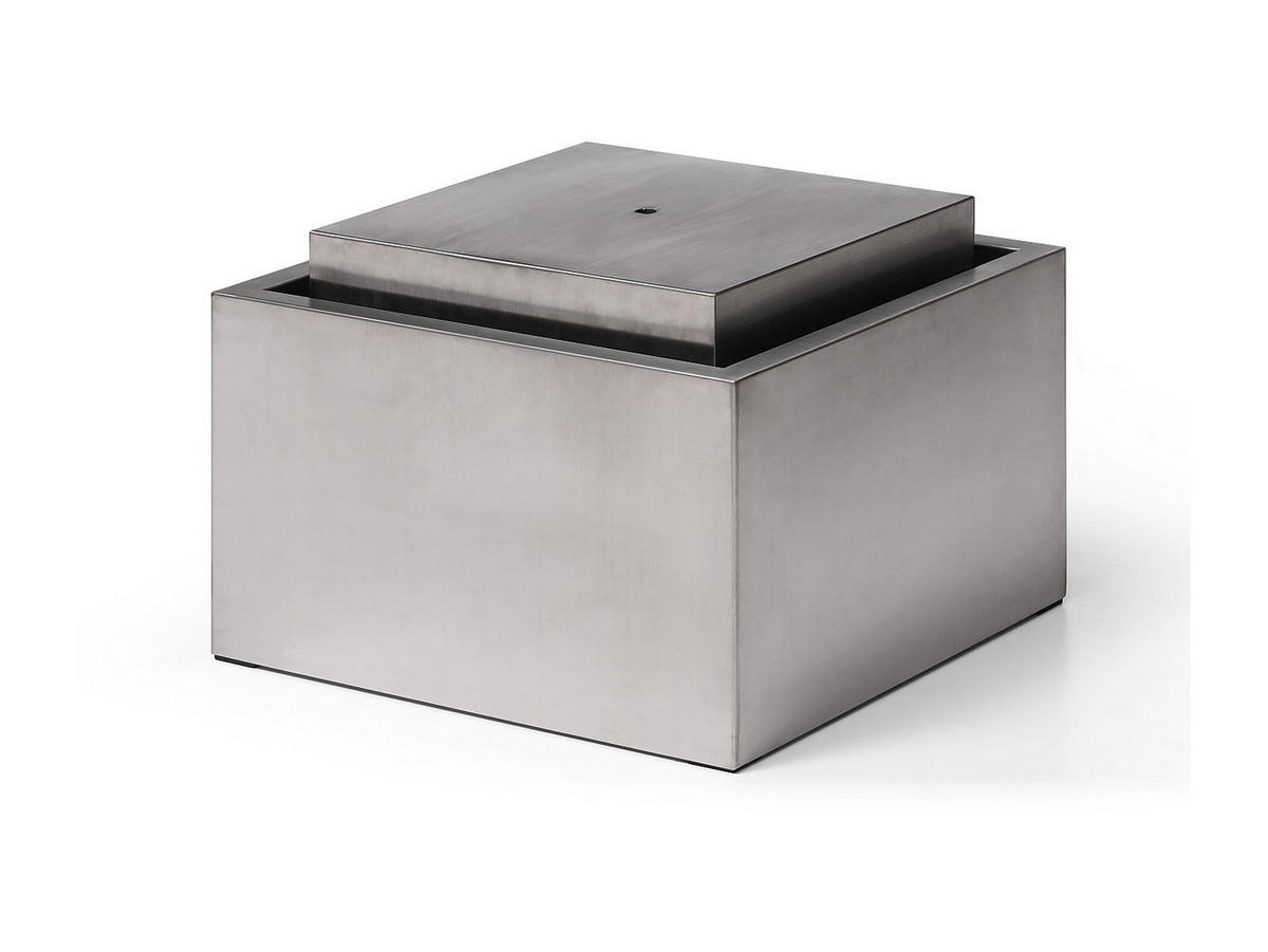 AUSSENBRUNNEN aus Edelstahl - H 34 cm - Silberfarben - TILAPIA - Silberfarben, Metall (50/50/34cm) - Vente-Unique