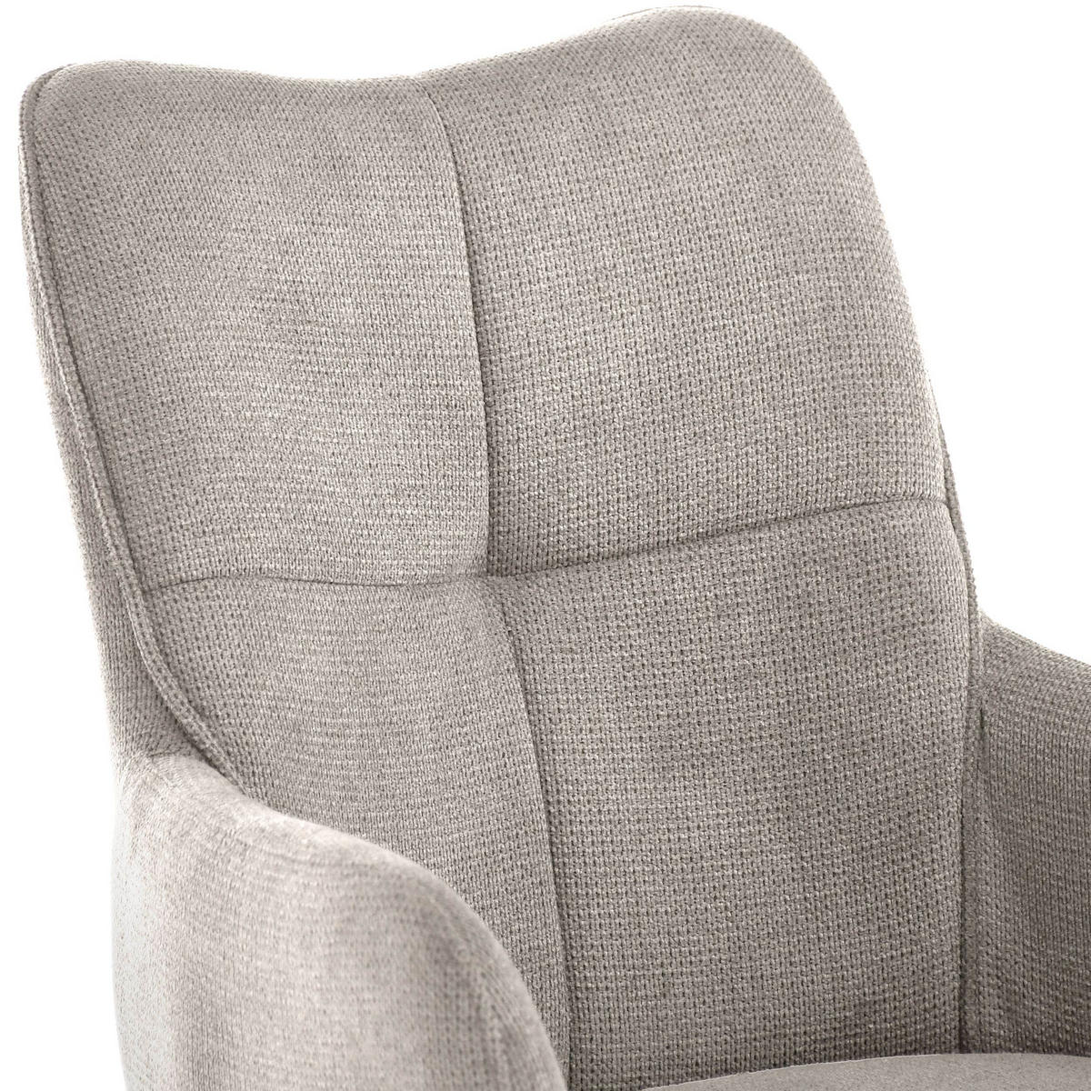 ARMLEHNENSTUHL Pecto mit Drehfunktion und schwarzem Metallgestell, Beige - Beige/Schwarz, Metall (43/93/55cm) - Beautysofa