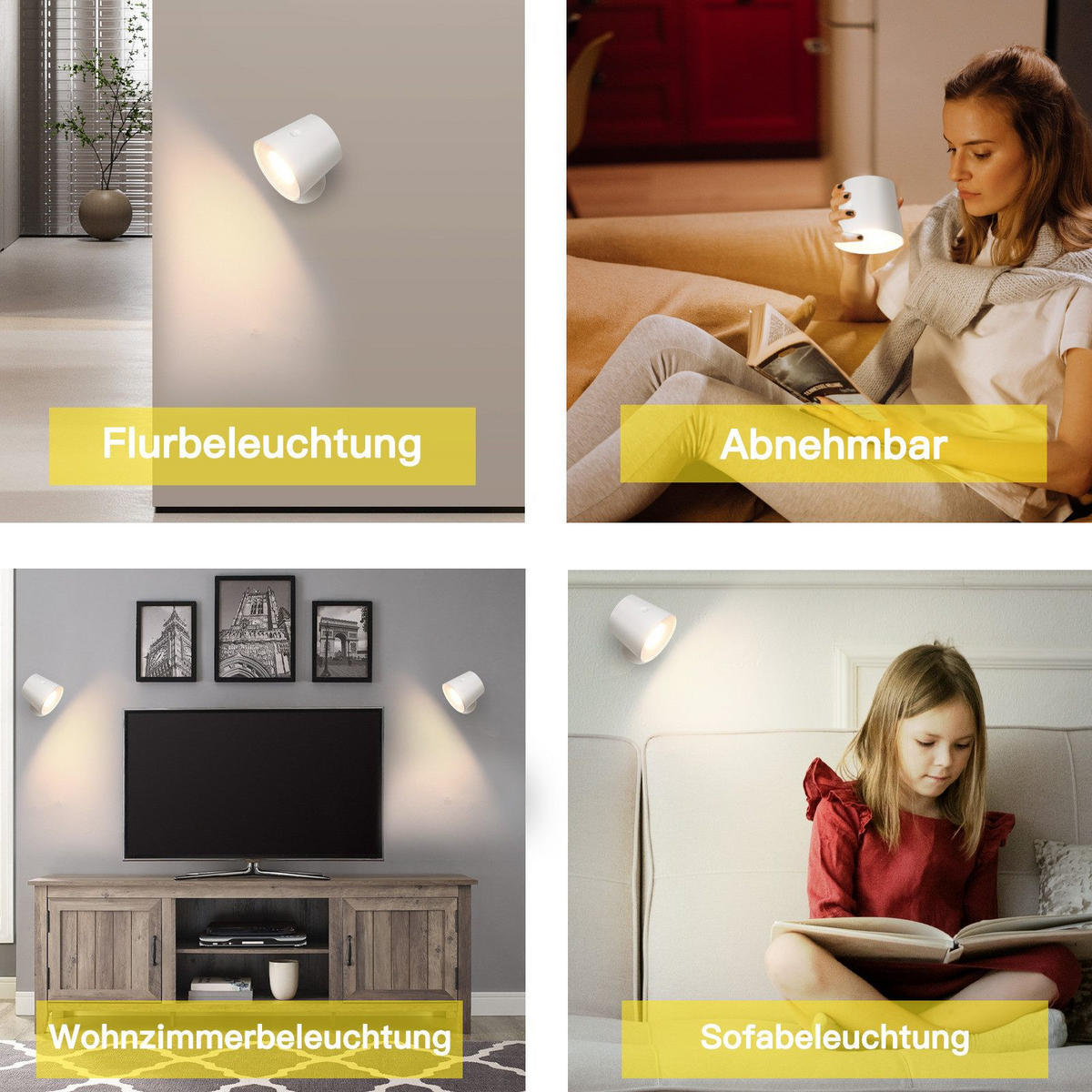 LED WANDLEUCHTE Emma - Weiß, Kunststoff (9/8/11cm) - Nettlife