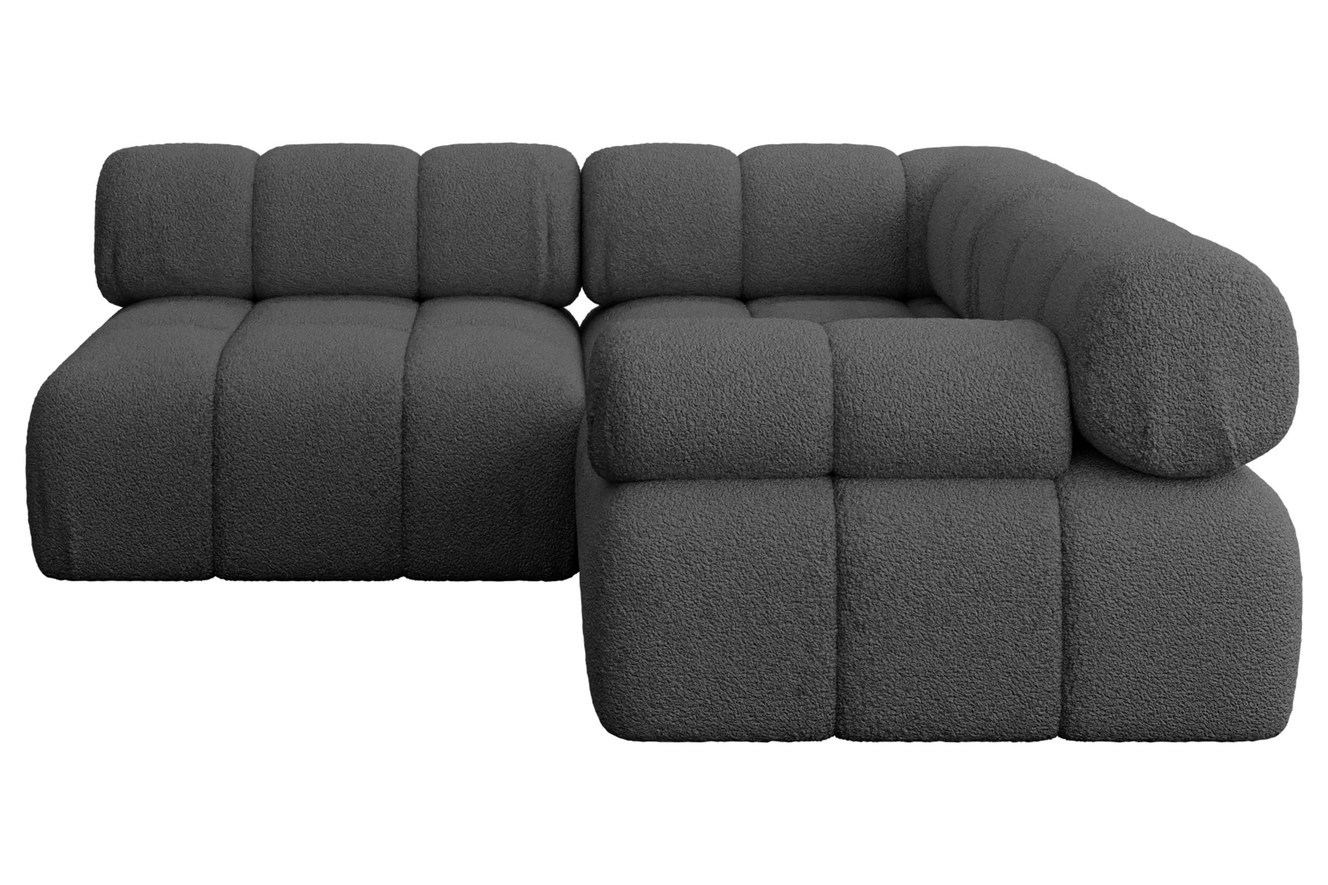 ECKSOFA modulares Sofa Mende-L1 - 190x190x70 cm Grau Bouclé - Grau, Holzwerkstoff/Textil (190/190cm) - ALTDECOR