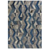 WOLLTEPPICH Zickzack Muster, Geometrisch, Wohnzimmer schmutzabweisend Blau Rechteckig 200x290 - Blau, Textil (200/290cm) - KADIMA DESIGN