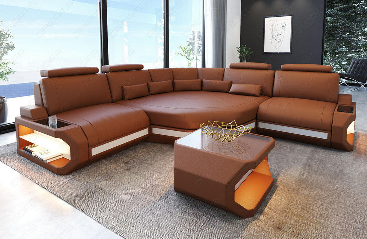 ECKSOFA Asti L Mini - Braun, Leder (280/280cm) - Sofa Dreams