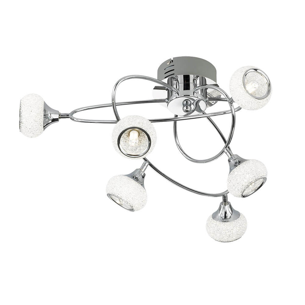 DECKENLEUCHTE Metall Chrom Silber - Silberfarben, Glas/Metall (57/57/28cm) - Wofi