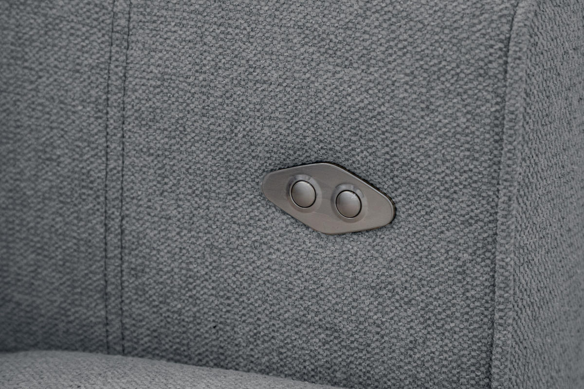 SOFA QUARTZ 3-Sitzer mit Ausziehsitz, grau - Grau, Holzwerkstoff/Textil (202/80/102cm) - Courtois Laville