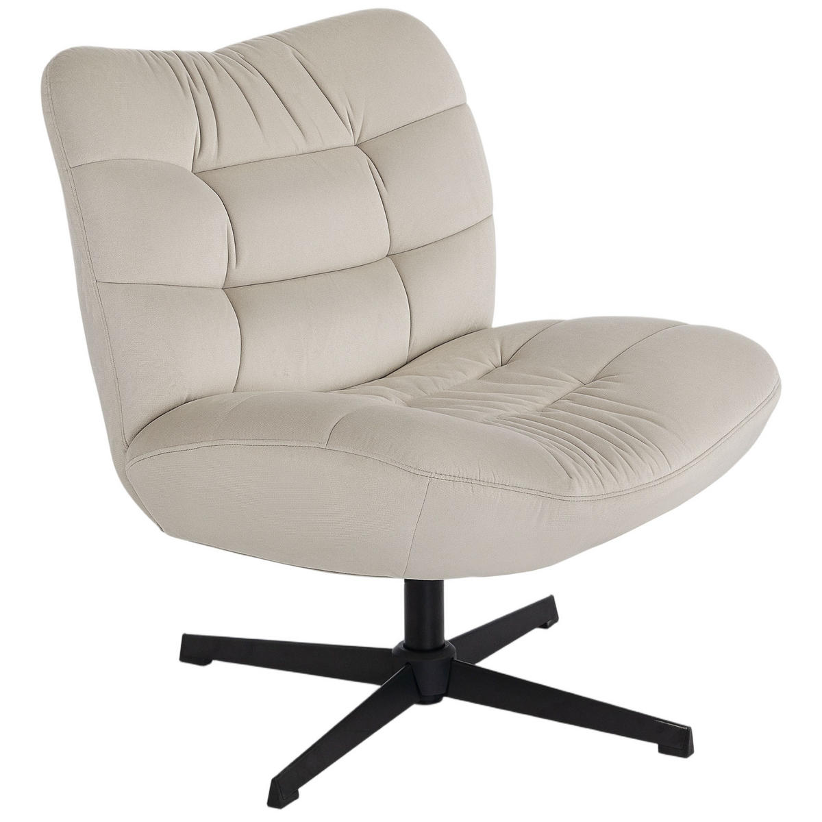 DREHSESSEL DE-13302 breite Sitzfläche & 360° schwenkbar Creme - Creme, Metall (70/82/80cm) - ComfortXL
