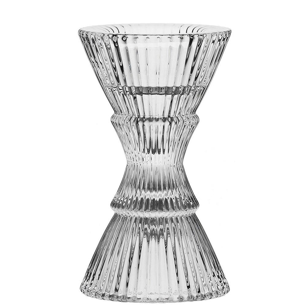 KERZEN HALTER Silber 7/7/12 cm H214600014 - Silberfarben, Glas (7/12/7cm) - Rituali Domestici 