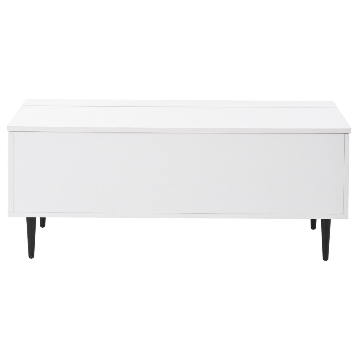 COUCHTISCH höhenverstellbar 105 x 50 x 43 cm Weiß mit LED und Stauraum - Weiß, Holzwerkstoff (105/50/43cm) - Meubliv