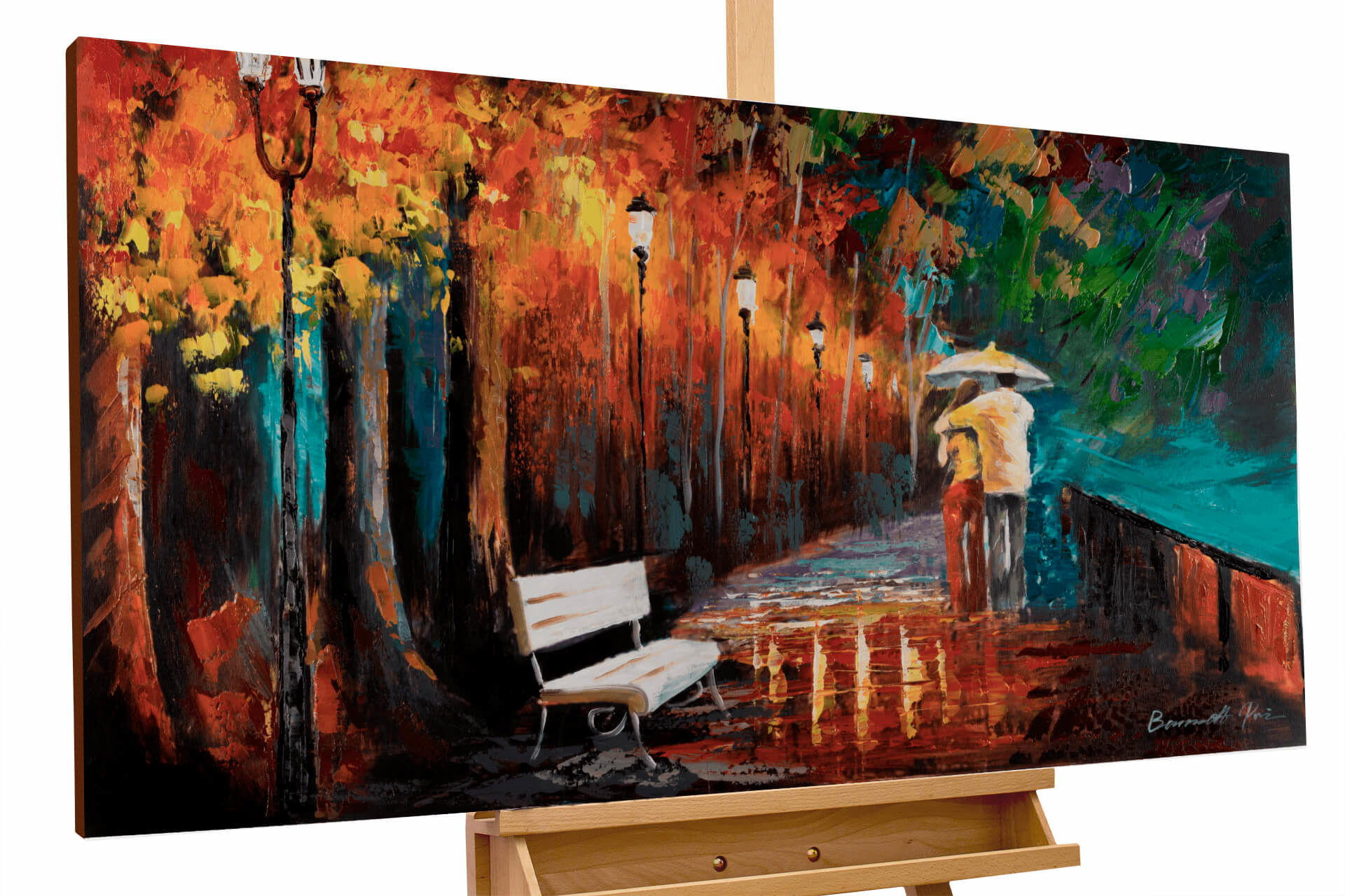 Kunstloft Acrylbild Schwarz, Mehrfarbig 120x60 cm