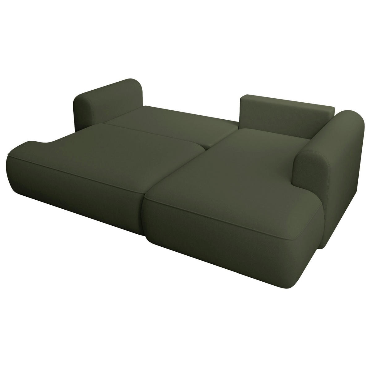 ROHOVÁ rozkladacia pohovka Ovo Mini olivovozelená, zamatový poťah Easy-Clean - olivovozelená/čierna, textil/plast (156/238cm) - Selsey