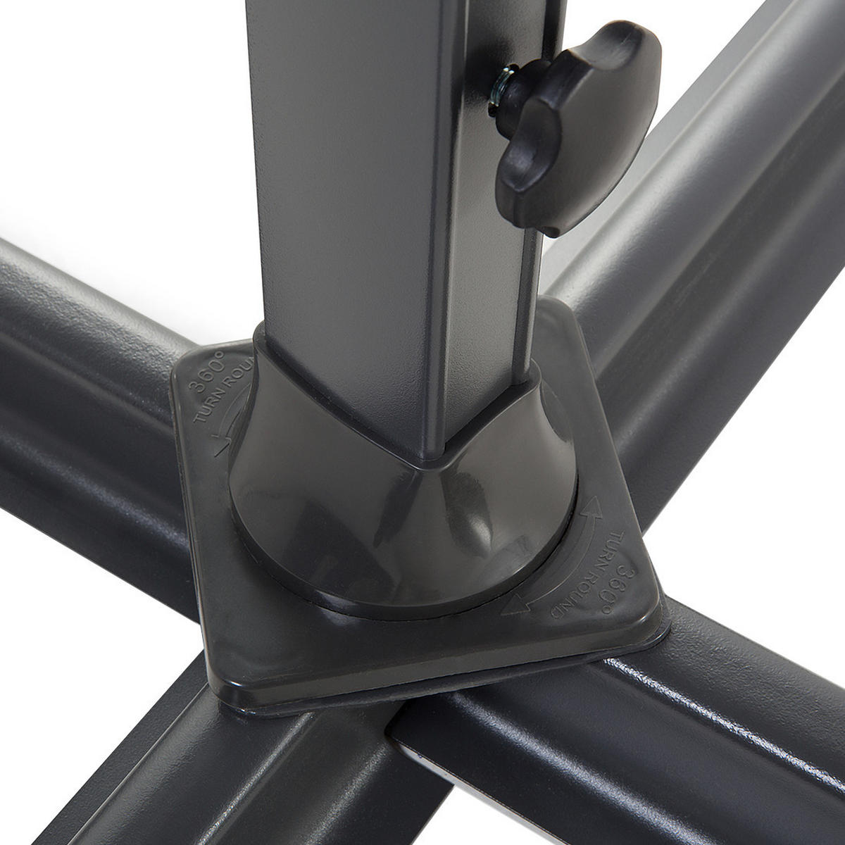 AMPELSCHIRM dunkelgrau 300 cm Savona - Dunkelgrau/Schwarz, Textil (300/300cm) - Beliani