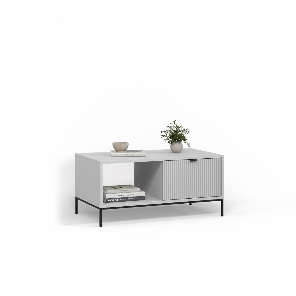 COUCHTISCH Aterno Grau mit einer Schublade - Grau, Holzwerkstoff (50/90/45cm) - Livinity®