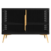 KOMMODE Modera 2 - Goldfarben/Schwarz, Holzwerkstoff/Metall (120/85/40cm) - MIRJAN24